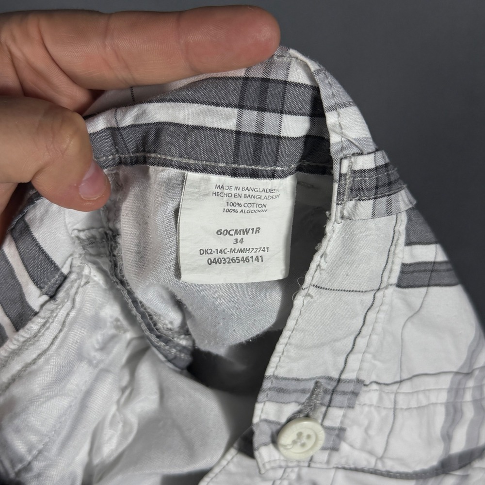 Wrangler Cargo Shorts Mens 34 White Plaid 60CMW1R Casual Cotton Utility Pocket - Picture 4 of 8